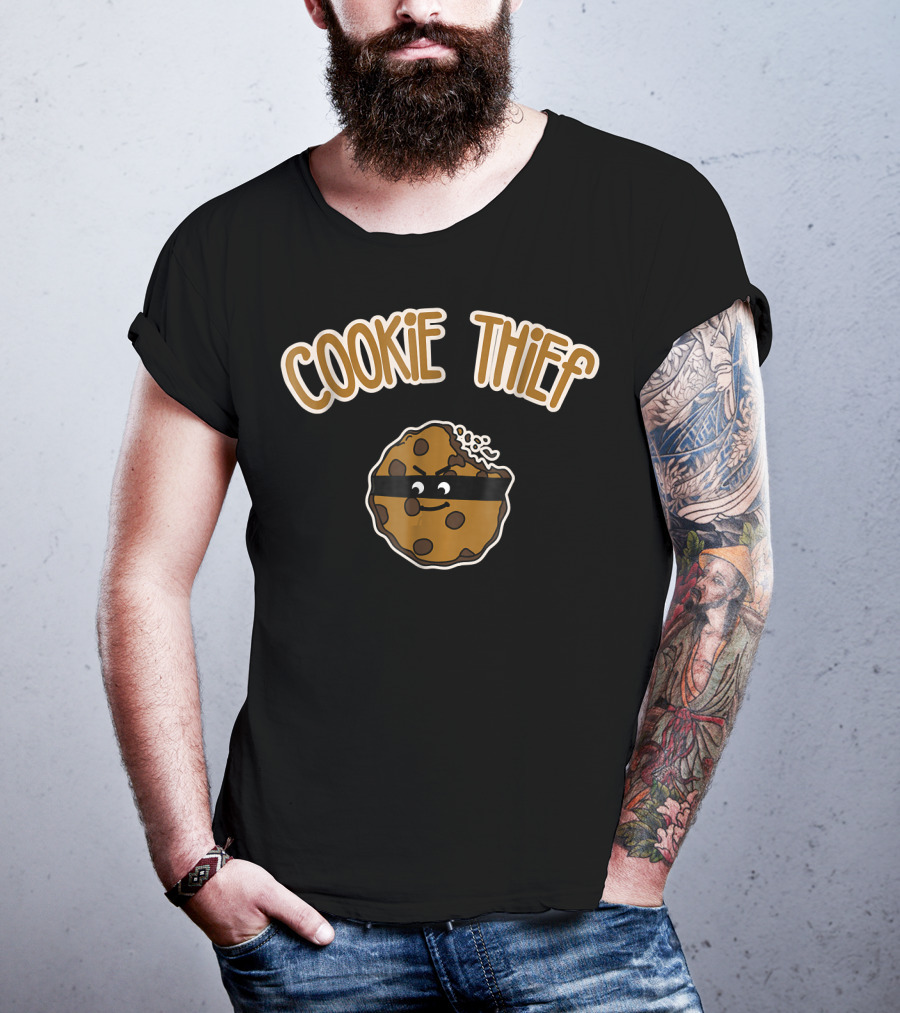Cookie Thief Christmas Baking Team Xmas San Animated Cookie With Mask T-Shirt