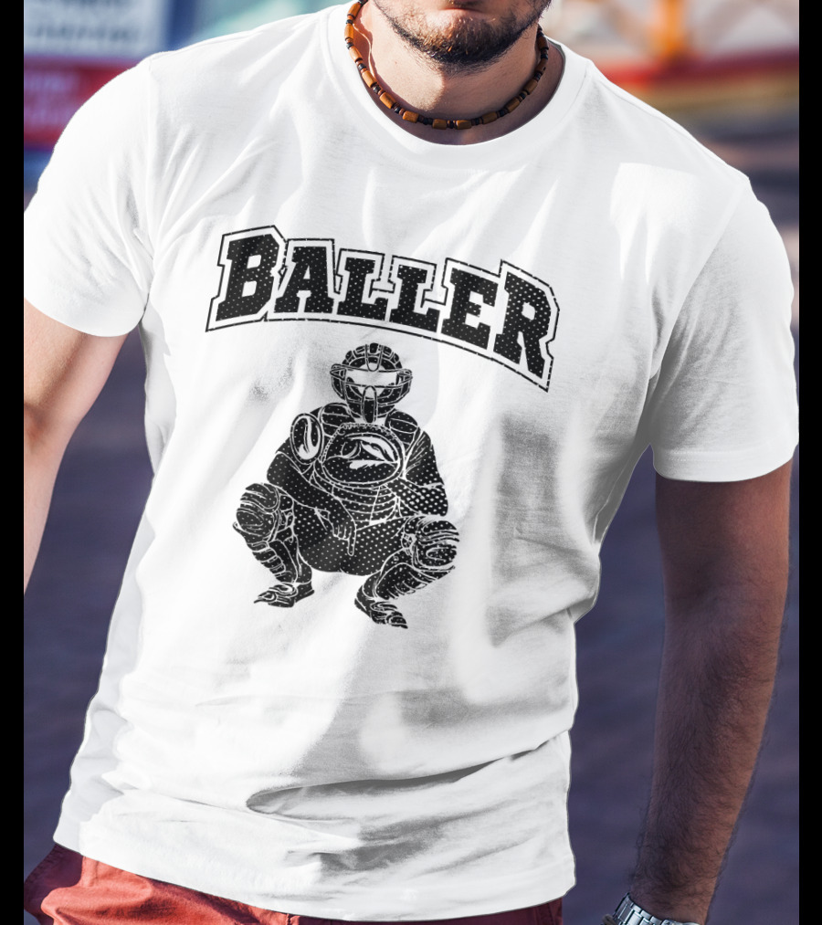 Baller Cool Baseball Catcher T-Shirt