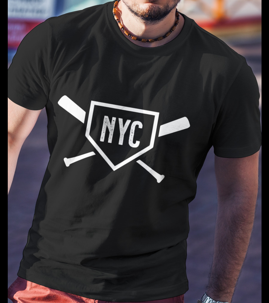 Cool New York Baseball NYC Home Plate Bat T-Shirt