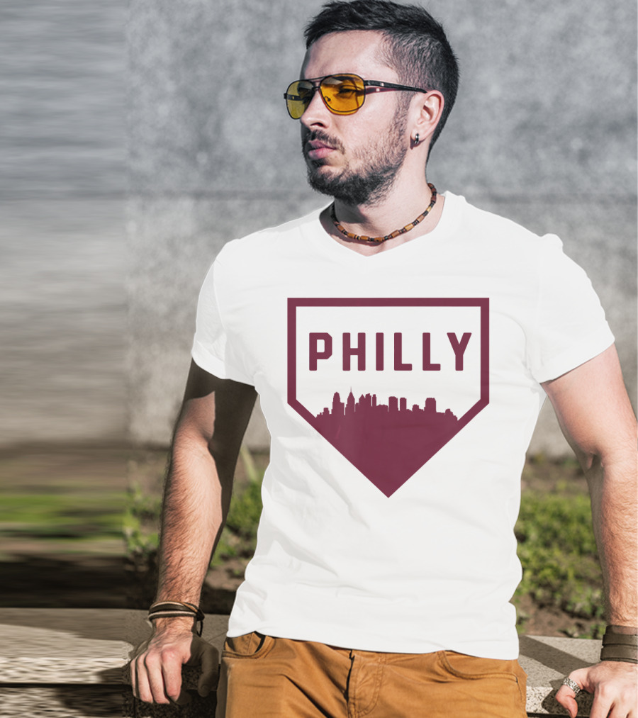 Philly Home Baseball Skyline Cool Philadelphia T-Shirt