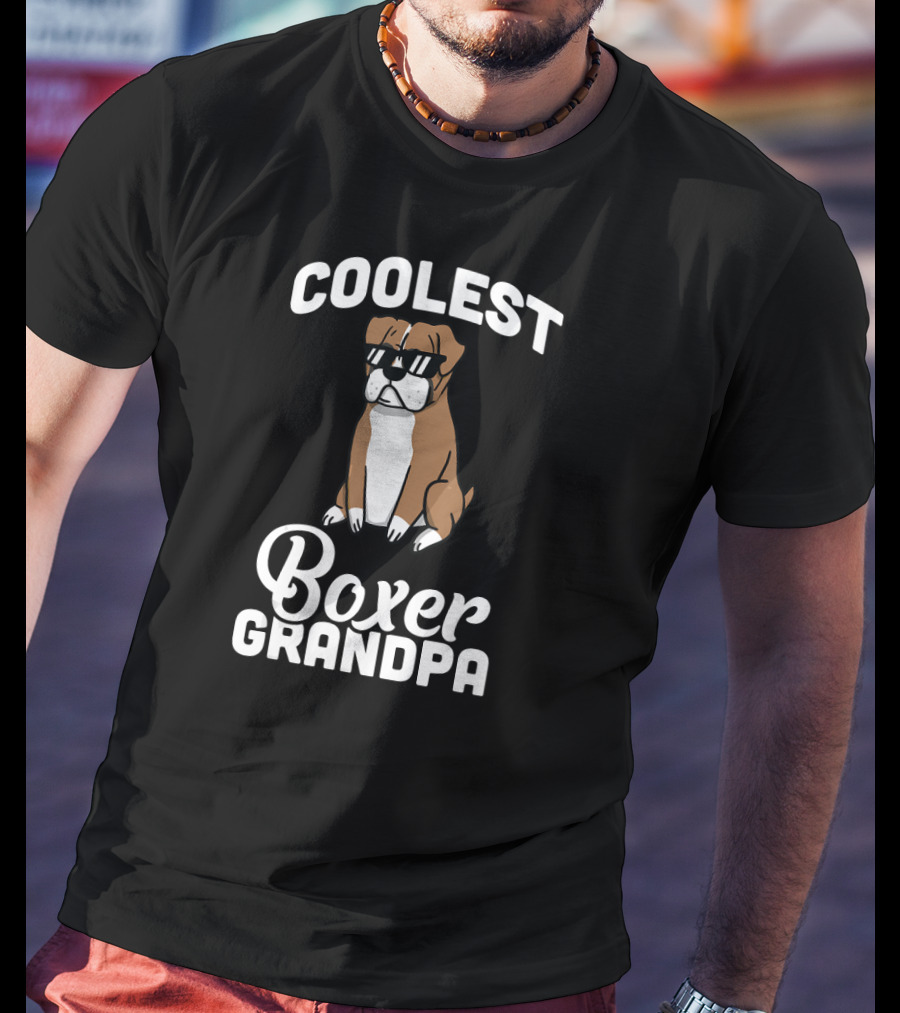 Coolest Boxer Dog Grandpa T-Shirt