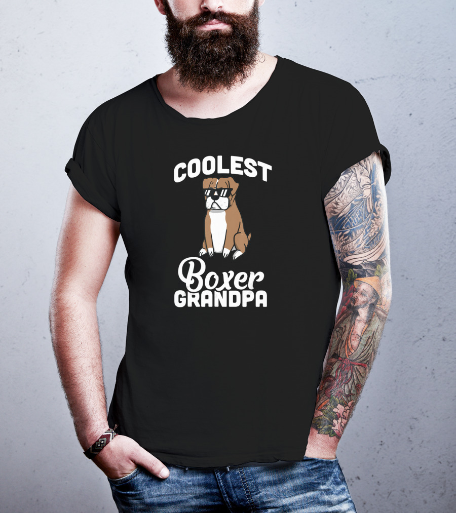 Coolest Boxer Dog Grandpa T-Shirt