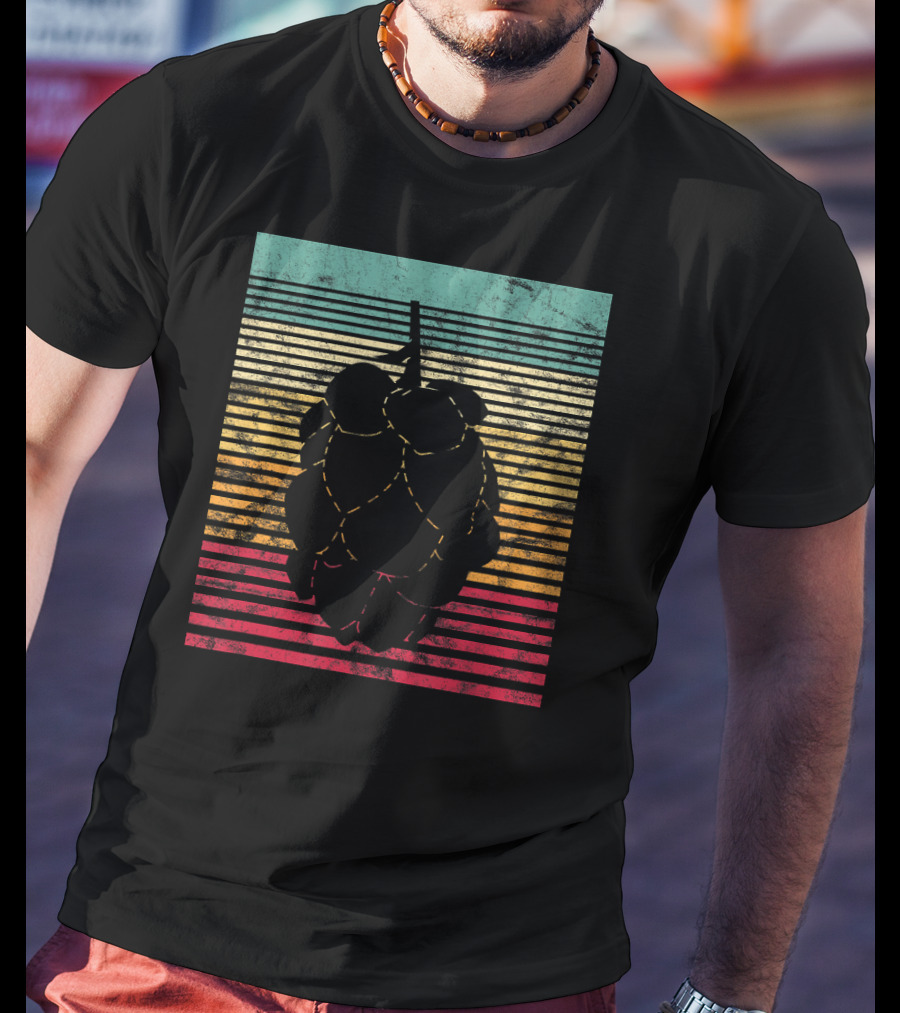 Vintage Hops Leaf Craft Beer Retro Stripes T-Shirt