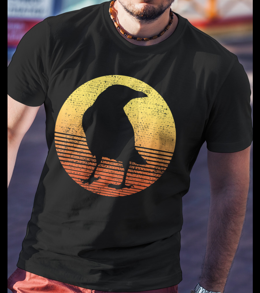 Crow Bird Lover Raven Sunset T-Shirt