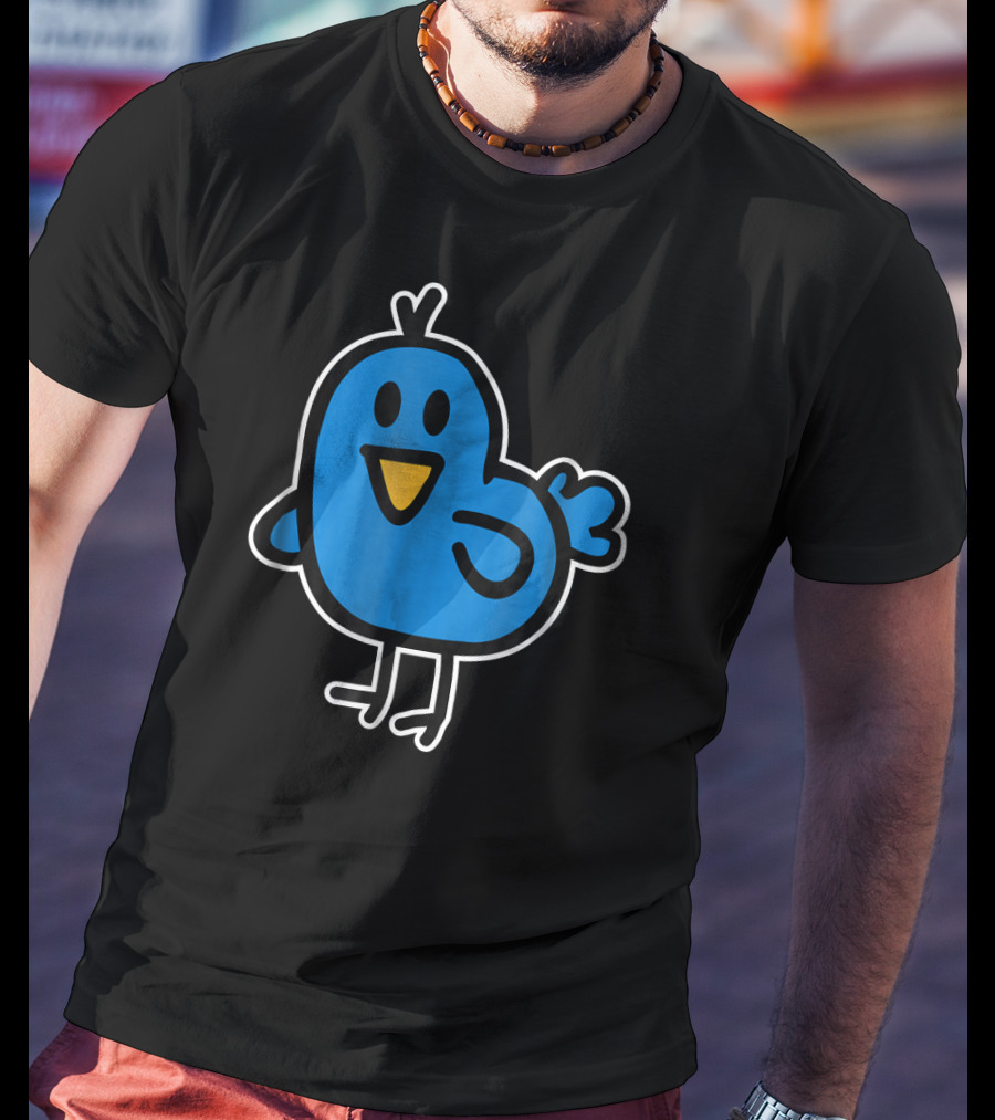 Cute Blue Cartoon Bird T-Shirt
