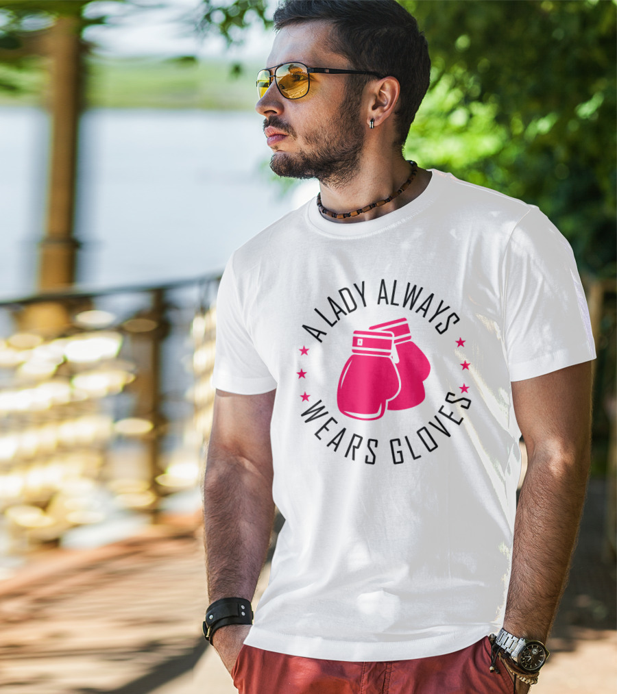 A Lady Always Wears Gloves Boxing Gloves T-Shirt