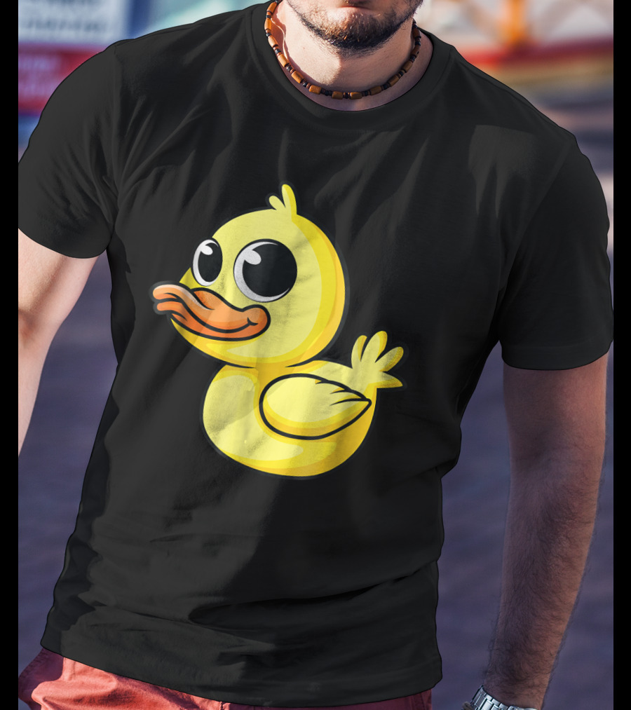 Cute Yellow Cartoon Duckling Baby Duck Bird T-Shirt