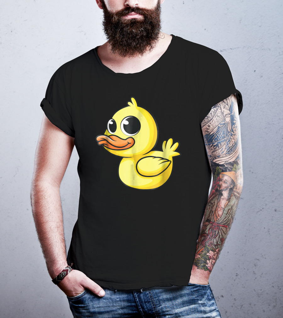Cute Yellow Cartoon Duckling Baby Duck Bird T-Shirt