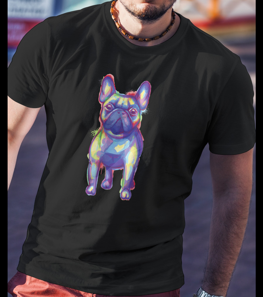 French Bulldog Colorful Art For Dog Lover Owner T-Shirt