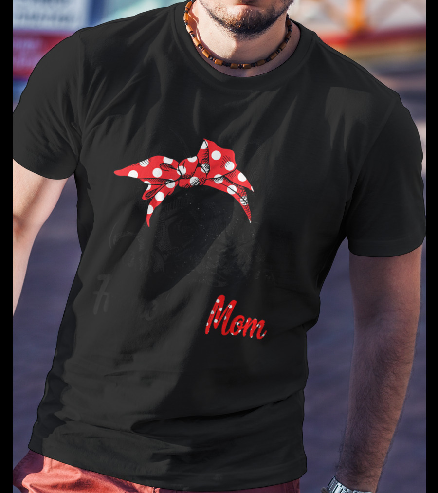 Frenchie Mom Cute French Bulldog With Polka Dot Bow T-Shirt