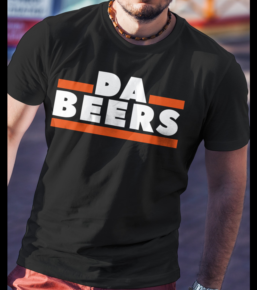 DA BEERS Chicago Bears Parody Orange And Blue Drunk Tailgate T-Shirt