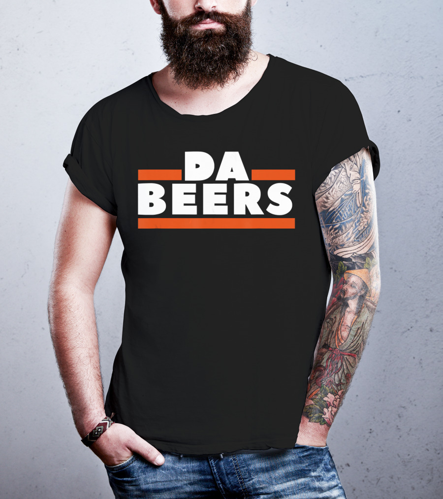 DA BEERS Chicago Bears Parody Orange And Blue Drunk Tailgate T-Shirt