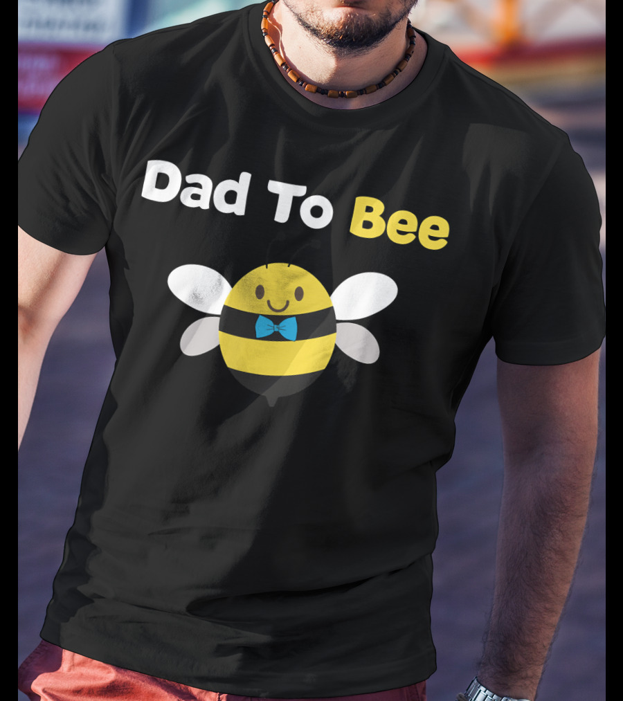 Dad To Bee First Time Daddy Fath Cute Bowtie Bee T-Shirt