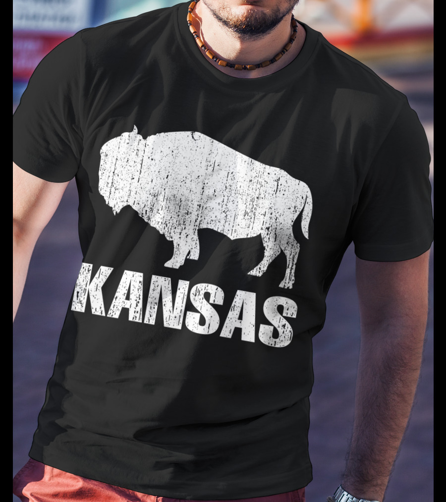 Distressed Kansas State Buffalo T-Shirt