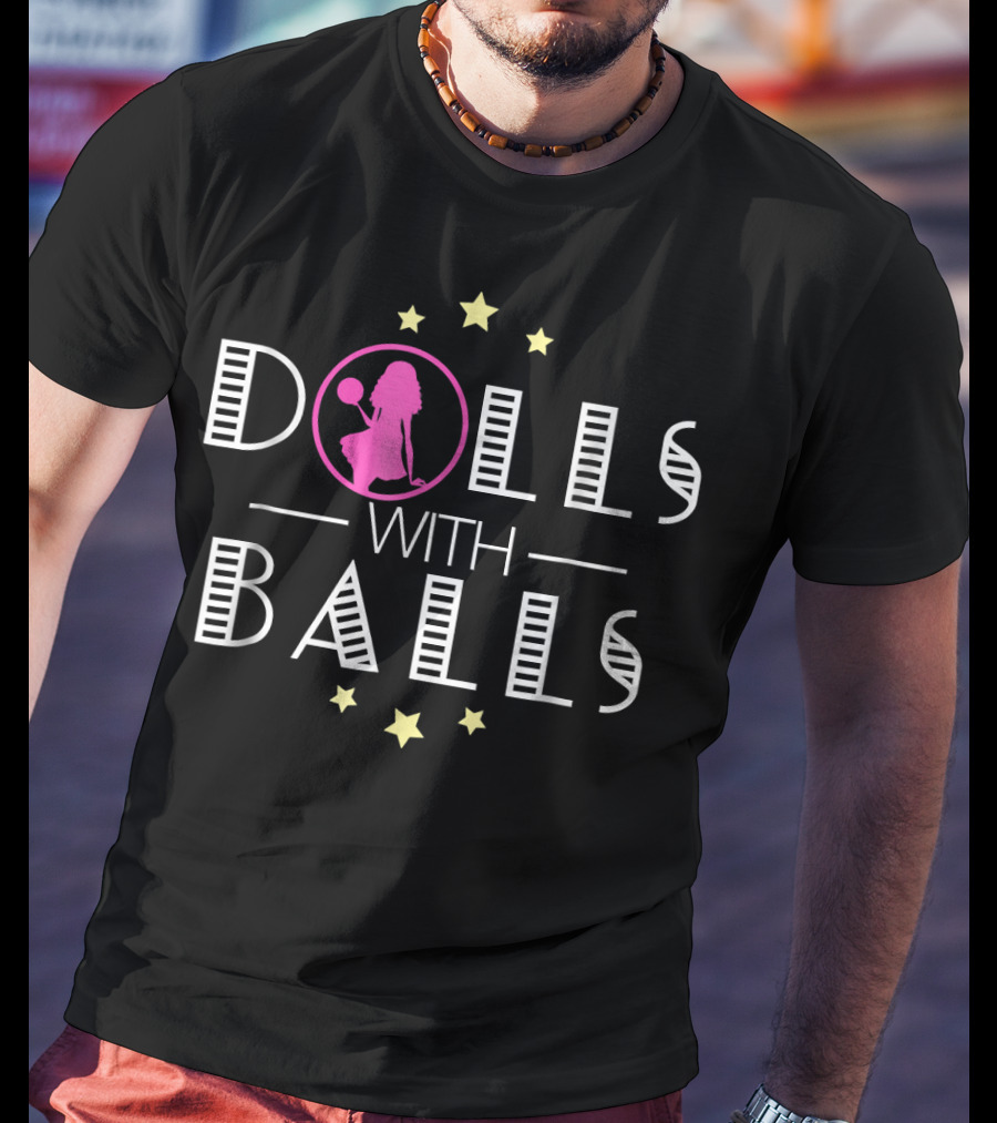 Dolls With Balls Funny Team Stars Bow T-Shirt