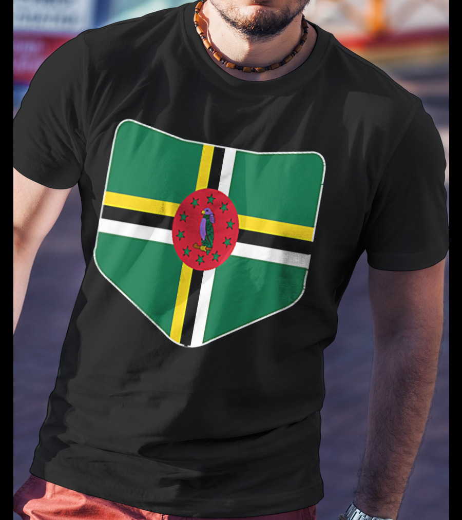 Dominica Flag With Printed Dominic Emblem T-Shirt