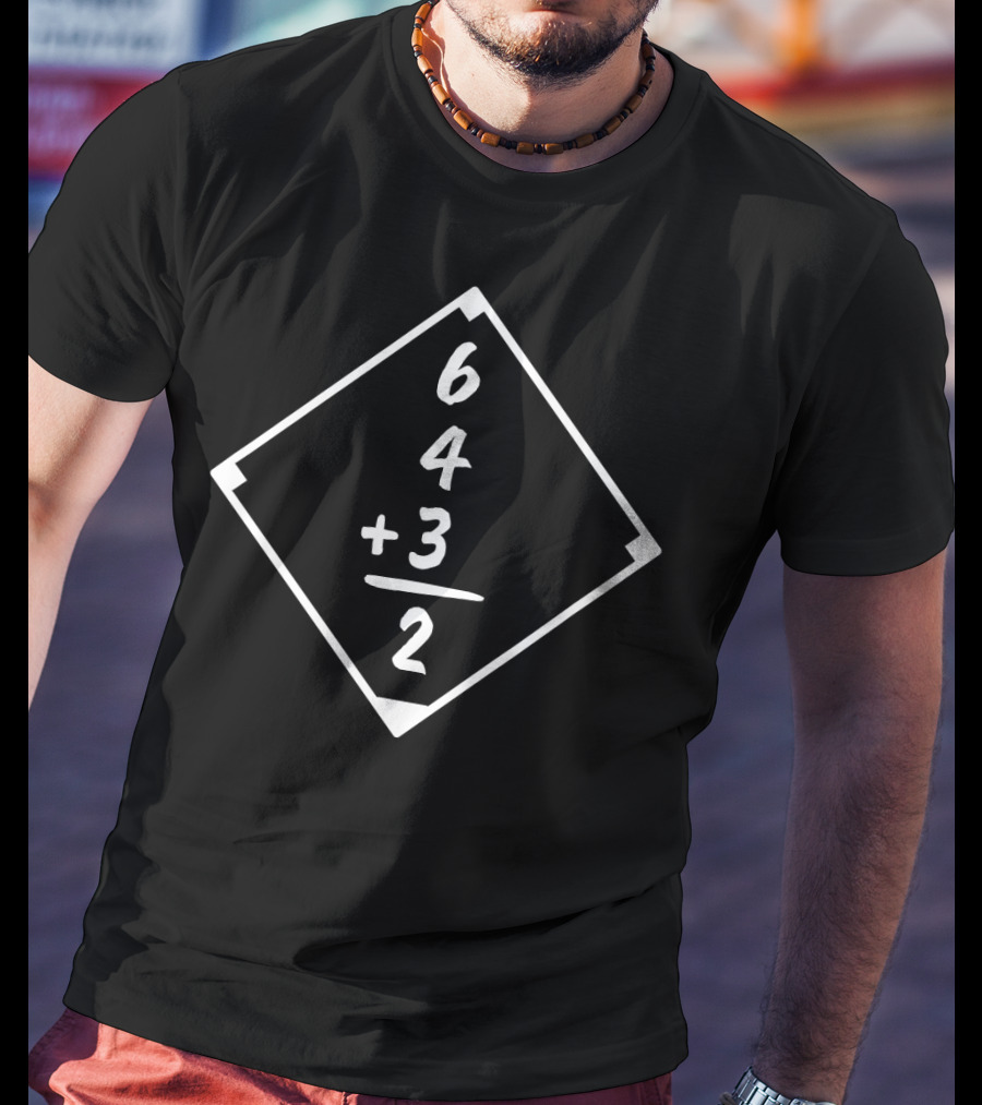 Double Play 6+4+3=2 Funny Baseball Lovers Diamond Diagram T-Shirt