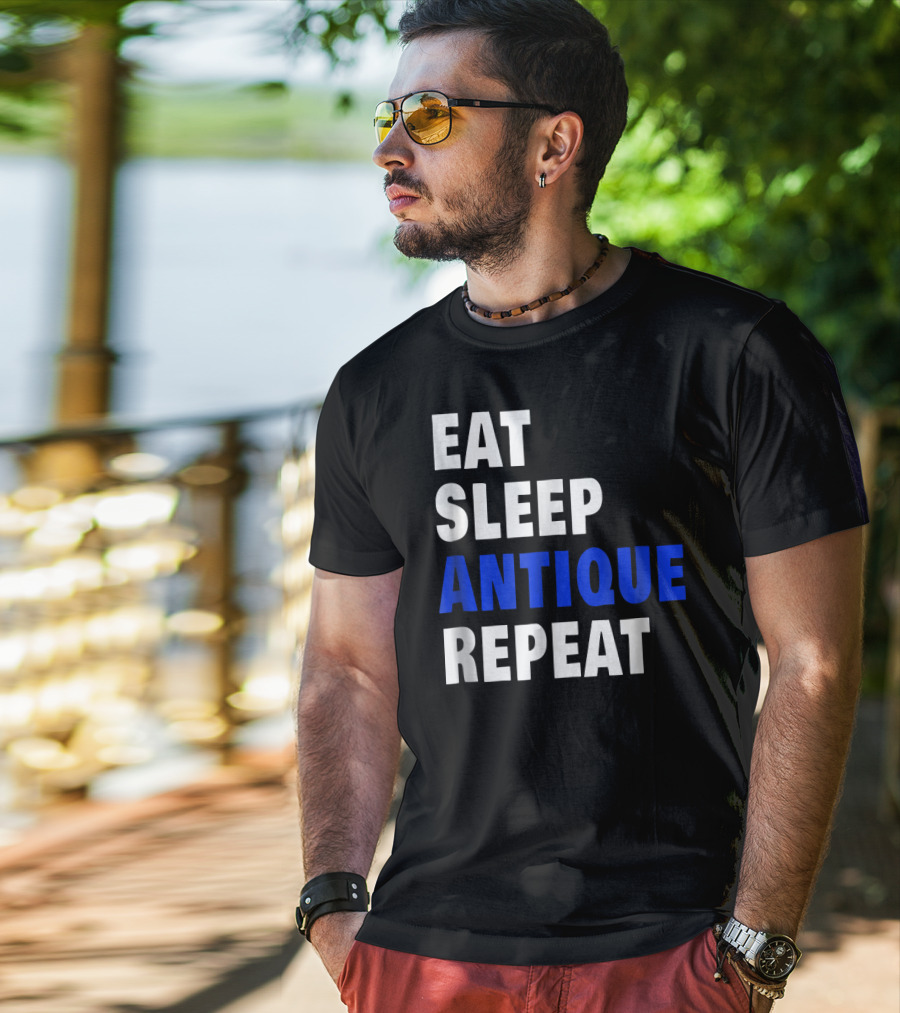 Eat Sleep Antique Repeat Antiquing Fan T-Shirt
