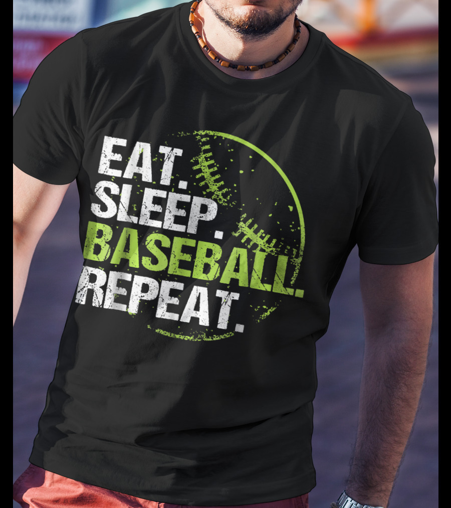Eat Sleep Baseball Repeat Practice Training T-Shirt