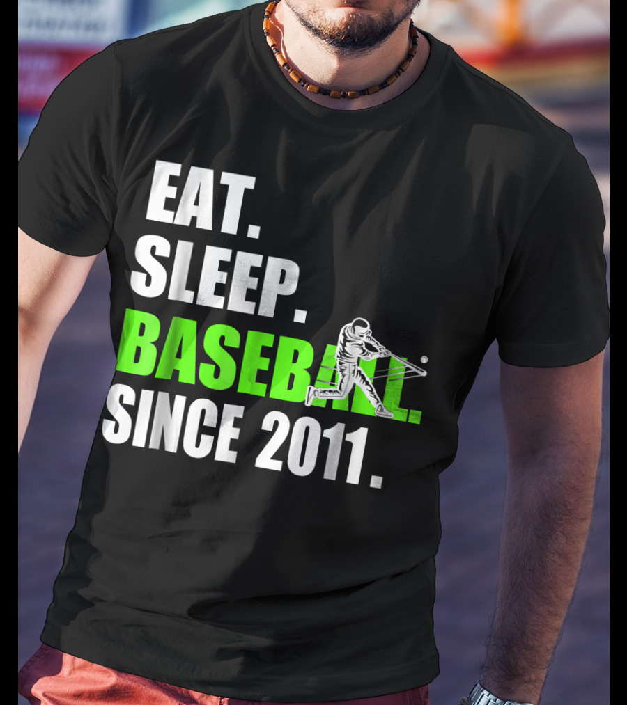 Eat Sleep Baseball Since 2011 Batter Swinging T-Shirt
