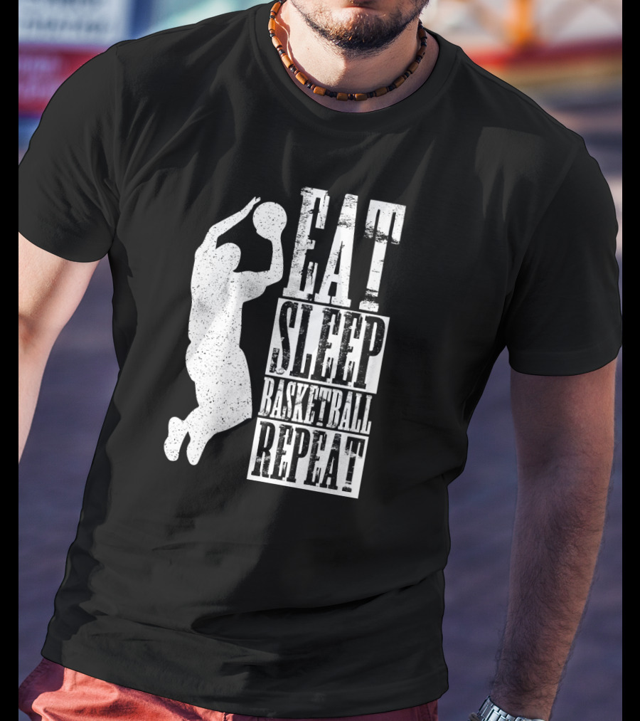 Eat Sleep Basketball Repeat Player Jump T-Shirt