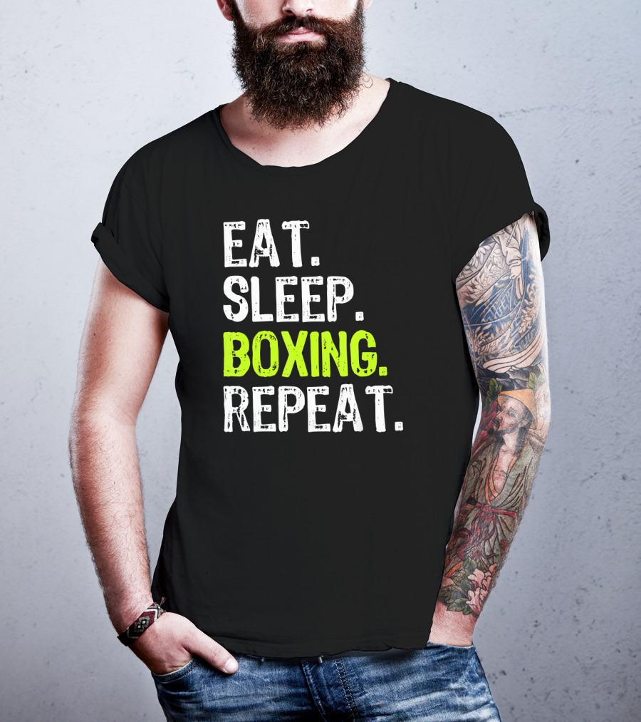 Eat Sleep Boxing Repeat Funny Coach T-Shirt