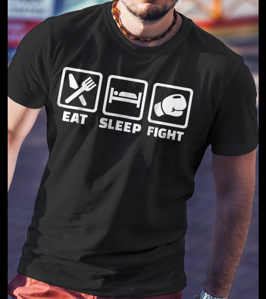 Eat Sleep Fight Boxing Gloves T-Shirt