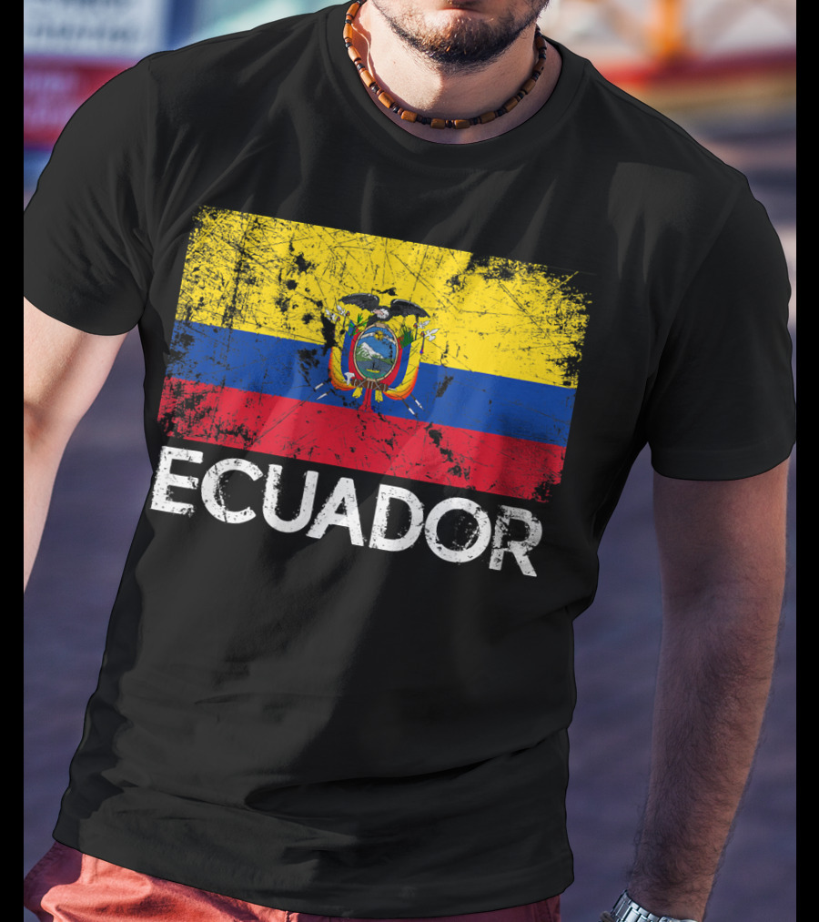 Ecuador Vintage Flag Grunge T-Shirt