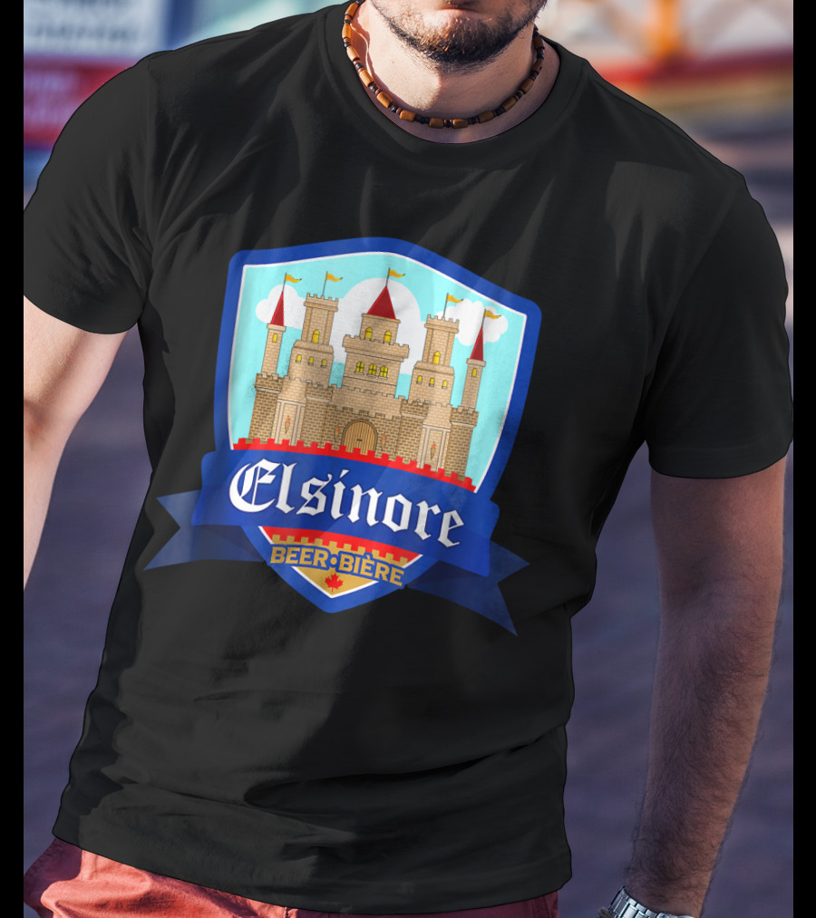 Elsinore Beer Biere Funny 80s Castle Crest T-Shirt