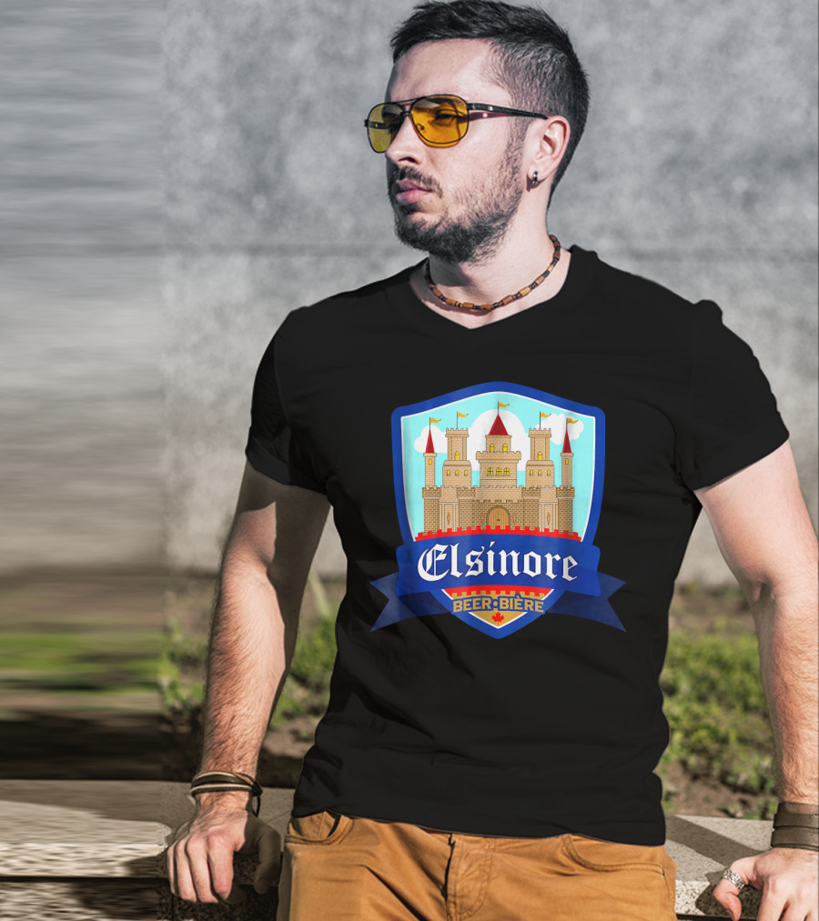 Elsinore Beer Biere Funny 80s Castle Crest T-Shirt