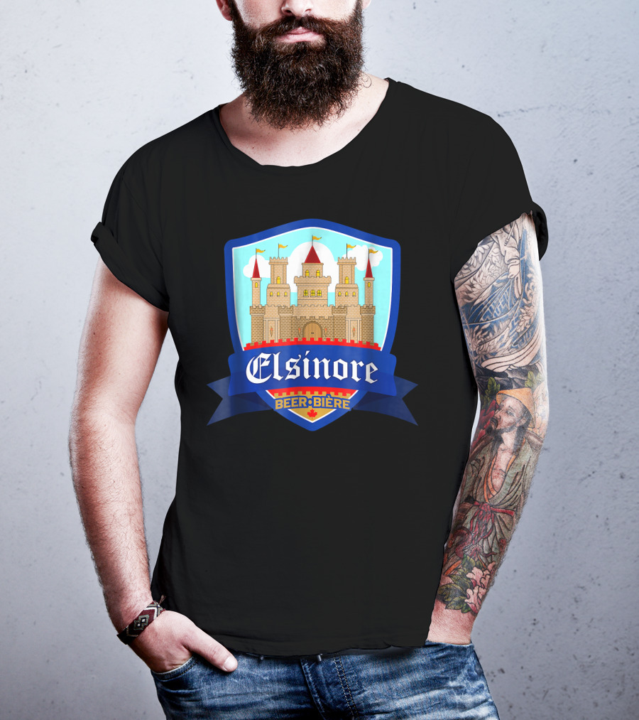 Elsinore Beer Biere Funny 80s Castle Crest T-Shirt
