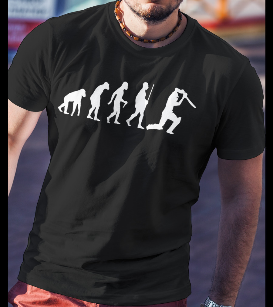Evolution Of Cricket Sports American - Silhouette Progression Of Batting Action T-Shirt