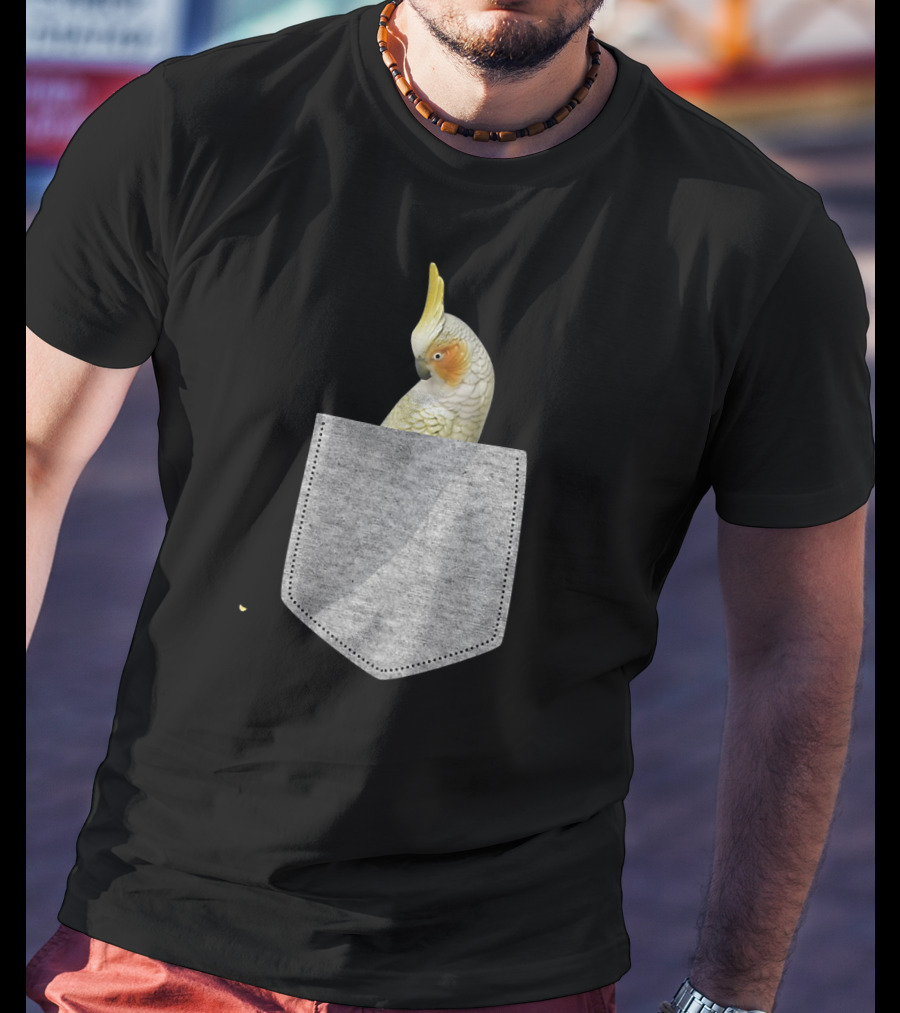 Fake Pocket Cockatiel Bird Novelty T-Shirt