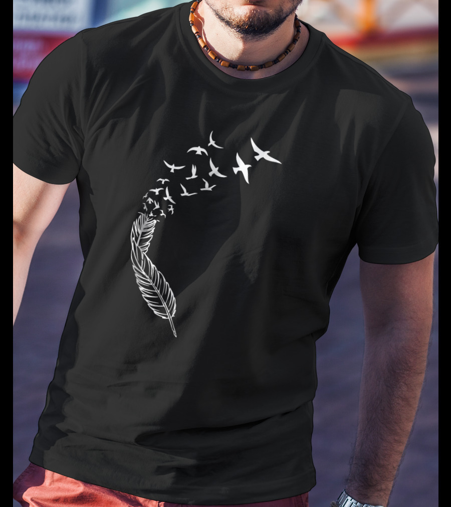 Feather Birds In Flight Street Cool T-Shirt