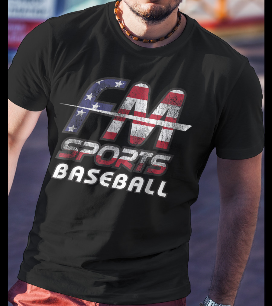 FM Sports Baseball USA Flag T-Shirt