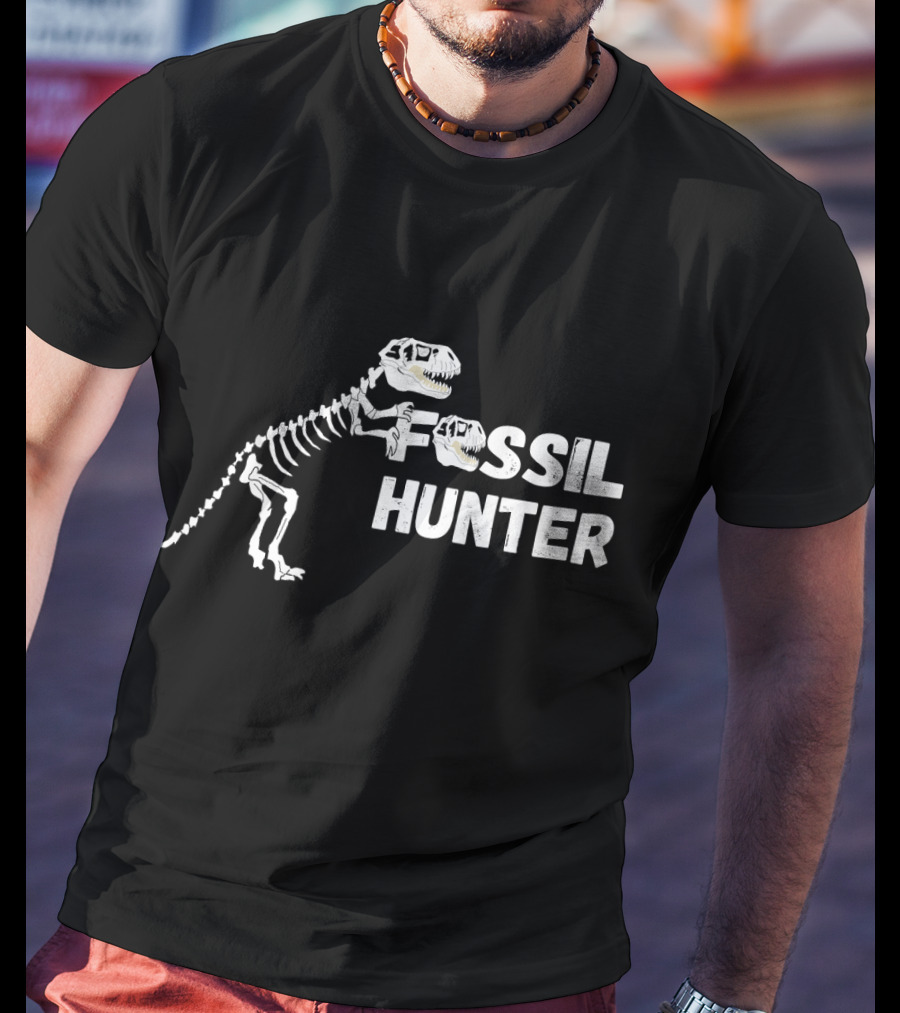 Fossil Hunter Dinosaur Bone Skeleton Discovery T-Shirt