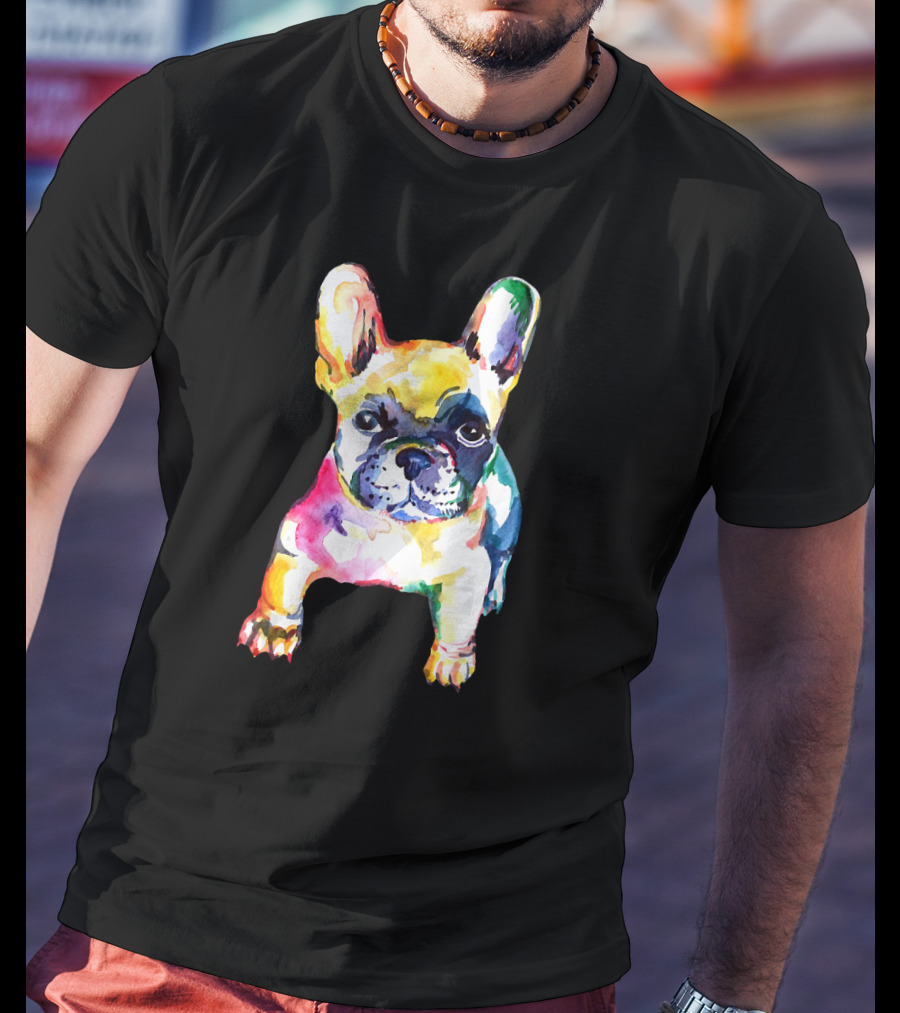 French Bulldog Colorful Watercolor Original T-Shirt