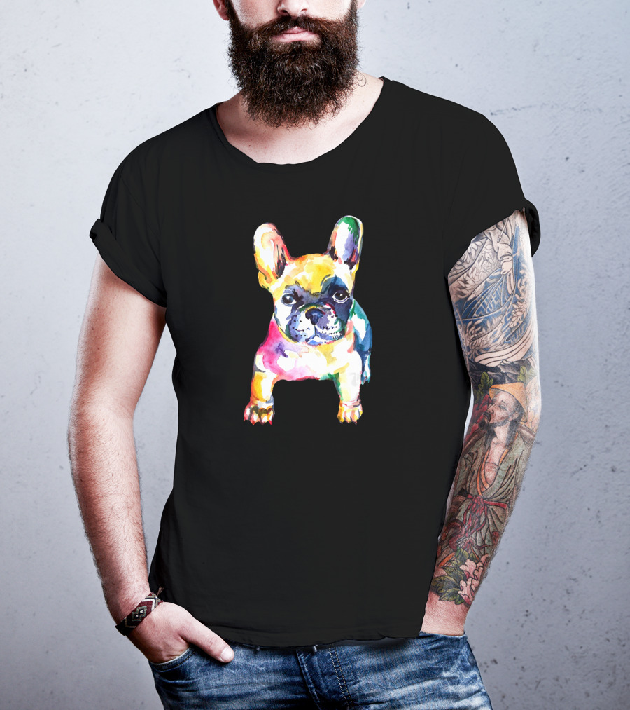 French Bulldog Colorful Watercolor Original T-Shirt