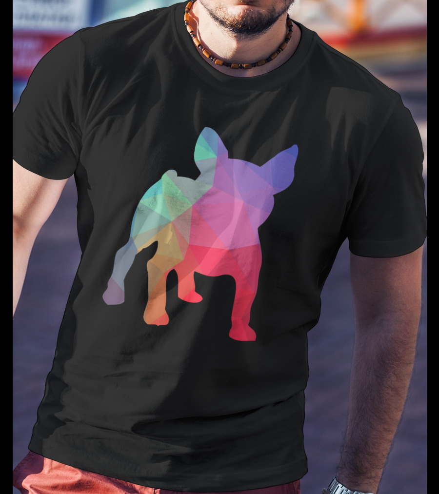 French Bulldog Lovers Rainbow Poly T-Shirt