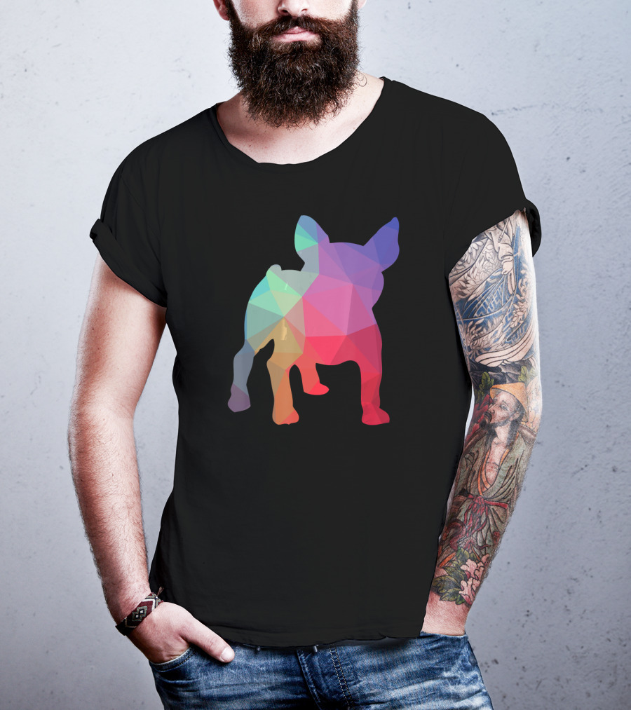 French Bulldog Lovers Rainbow Poly T-Shirt
