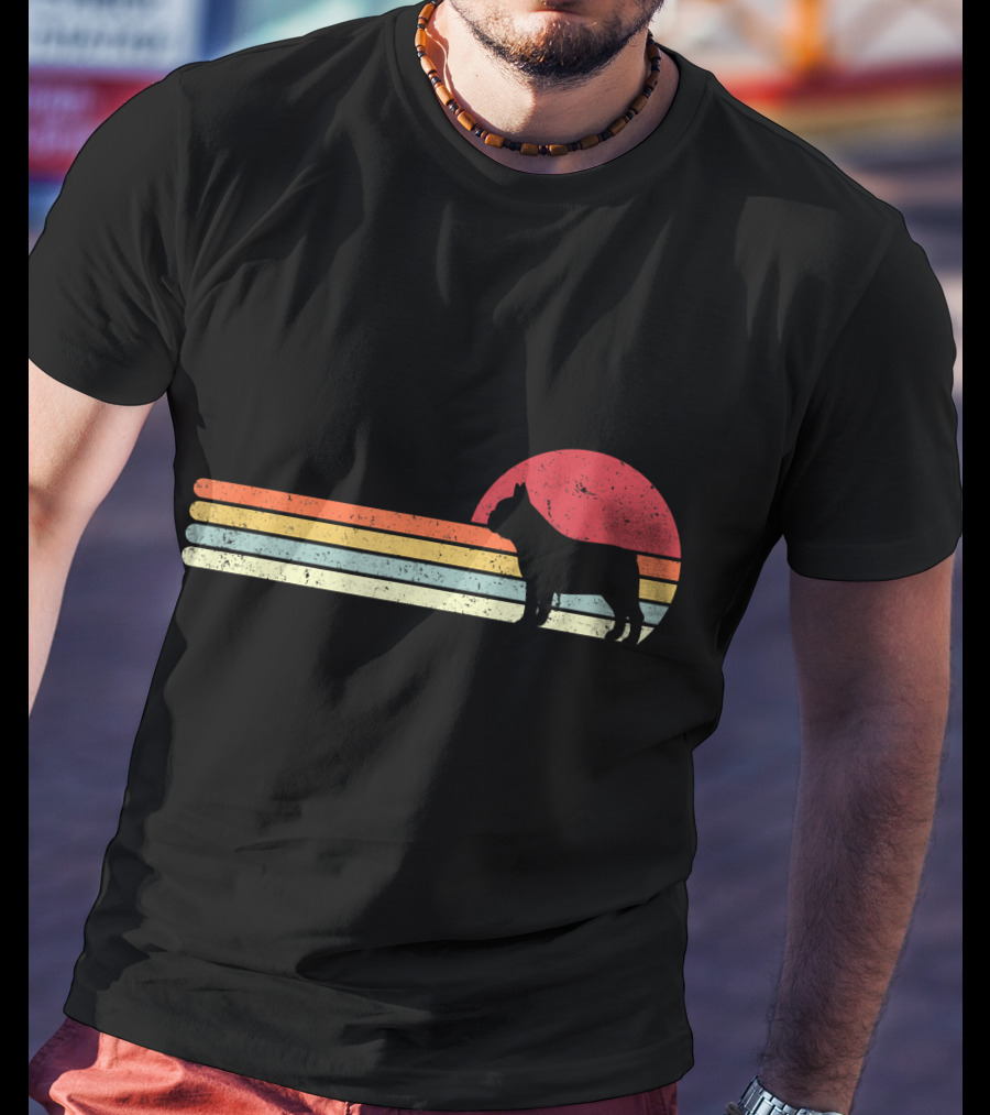 French Bulldog Retro Sunset T-Shirt
