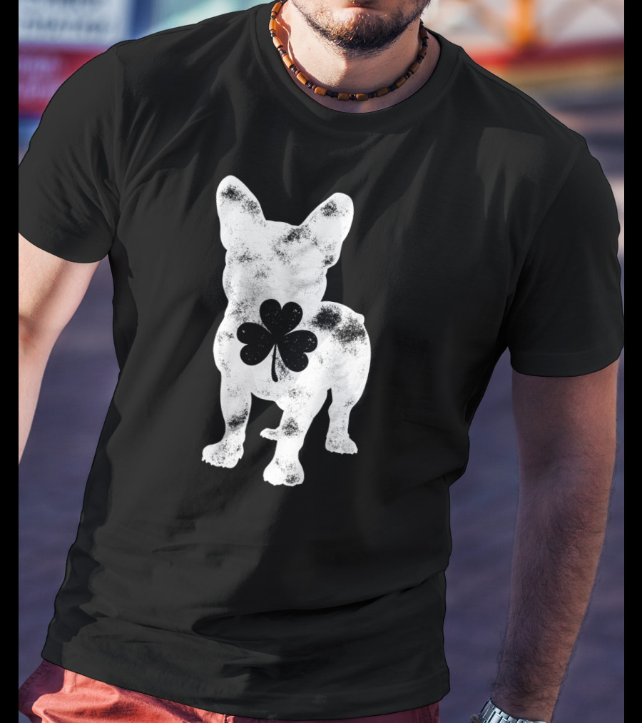 French Bulldog St Patricks Day Boys Men Dog Shamrock T-Shirt