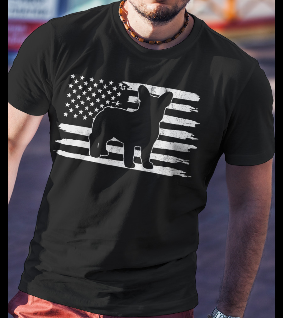 Frenchie American Flag Fourth Of July T-Shirt