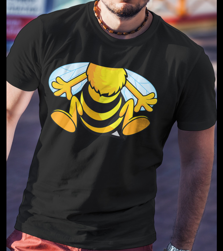 Funny Bee Costume Easy Honeybee Hall Buzzing Bumblebee Stripes T-Shirt
