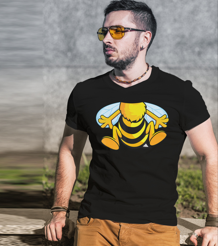 Funny Bee Costume Easy Honeybee Hall Buzzing Bumblebee Stripes T-Shirt