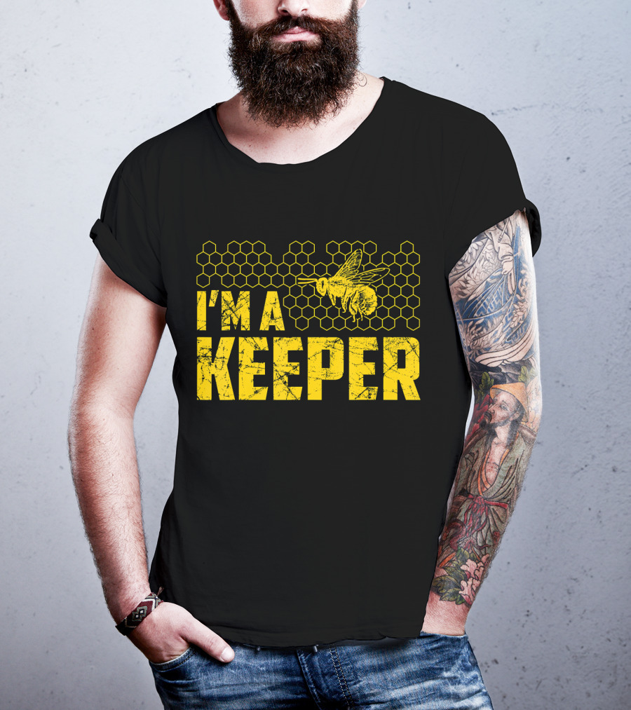 I'm A Keeper Beekeeping Honeycomb Bee T-Shirt