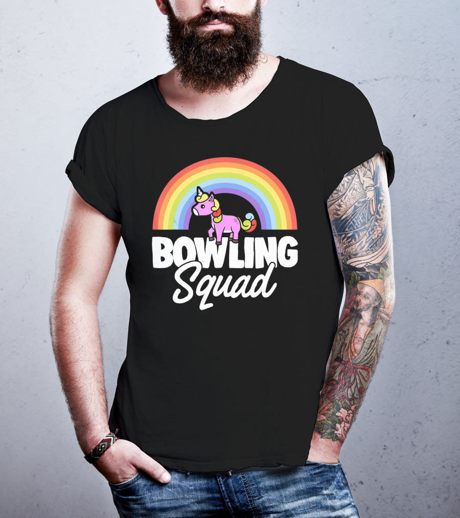 Bowling Squad Funny Unicorn Rainbow T-Shirt