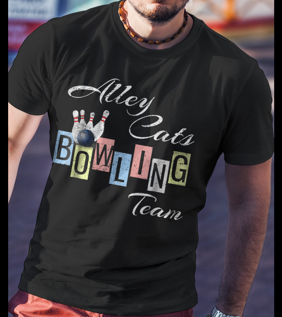 Alley Cats Bowling Team Funny Bow T-Shirt