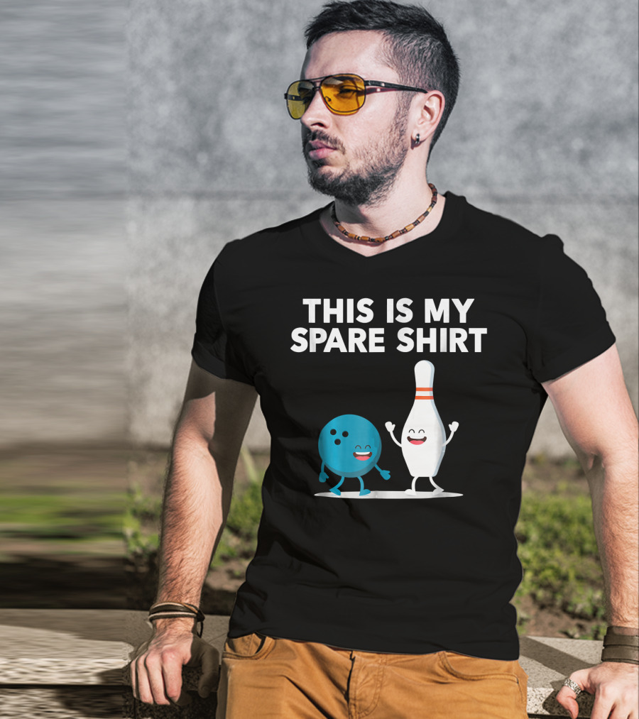 This Is My Spare Shirt Funny Bowling Pin And Ball T-Shirt