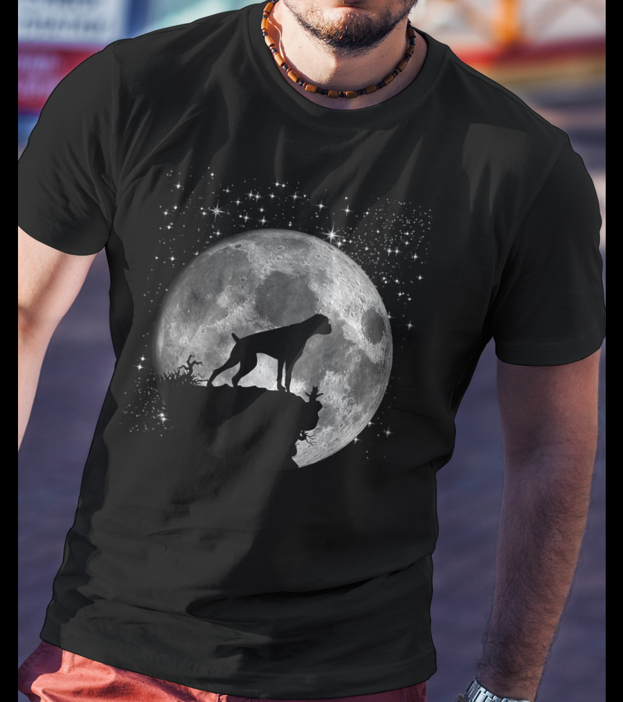 Funny Boxer Dog Mom Astronaut Moon Landing Adventure T-Shirt